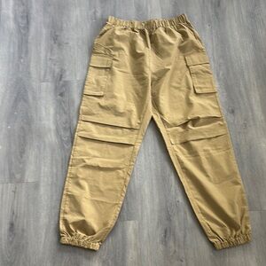 Amazon Tan Cargo Pants with Elastic Waistband